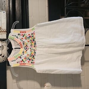 JCREW Embroidered floral  Sleeveless Cotton lined top Size 2